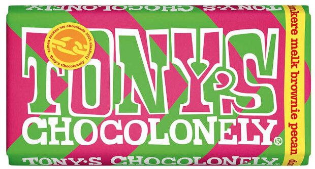 TONY'S CHOCOLONELY TABLET DONKERE MELK BROWNIE PECAN