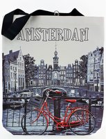 NF LUXE TAS AMSTERDAM WIT/RODE FIETS 4