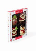 CHOCO KERSTFIGUREN MELK/WIT 4 stuks [ Product alleen te verkrijgen afname minimaal 10 HE ]