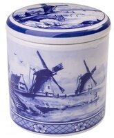 PORS. VOORRAADPOT 13cm MOLEN DELFT+STROOPWAFELS