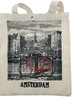 NF LUXE TAS KATOEN AMSTERDAM RODE FIETS