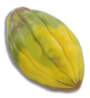 CHOC. CACAOBONEN GEEL/GROEN (melk/praliné)