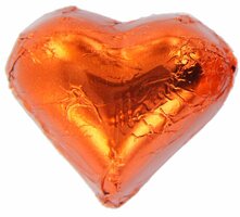 WICHT CHOCO HART ORANJE STANIOL Melk/hazelnoot/praliné