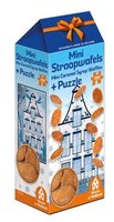 MINI STROOPWAFELS + PUZZLE/AFBEELDING DELFTSBLAUW GRACHTENPAND