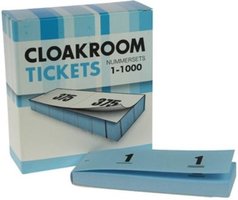 CLOAKROOMTICKETS BLAUW 1-1000